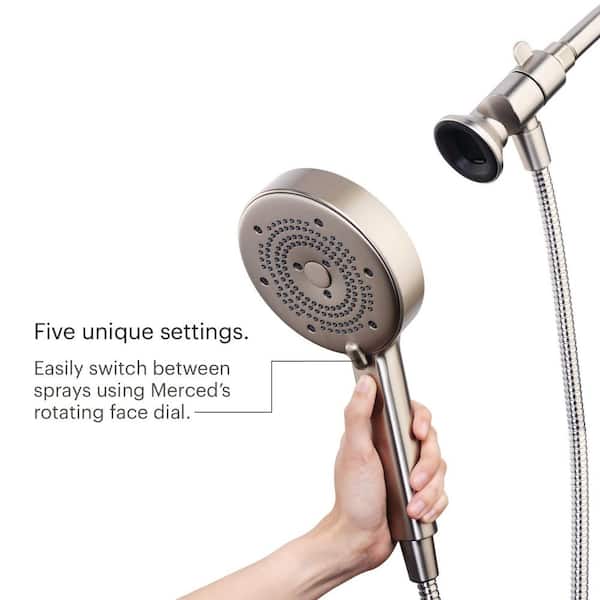 Brondell Nebia Merced 5-Spray Patterns 5.3 in. Wall Mount Water