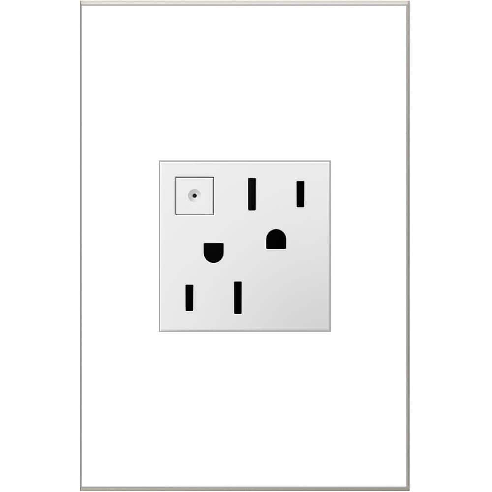 Legrand adorne 15 Amp 125-Volt Manual On-Off Duplex Outlet, White