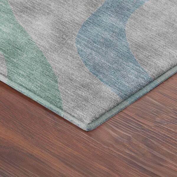 Mayfield Premium Machine Washable Abstract AMF2394 Gray 10 ft. x 14 ft. Area Rug