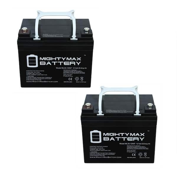 MIGHTY MAX BATTERY 12-Volt 35AH SLA INT Battery Replaces Pride Mobility Jet 3 Ultra - 2 Pack