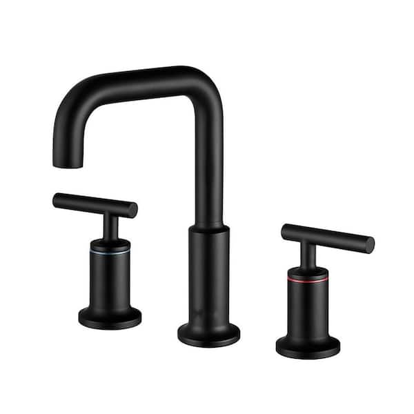 Unbranded 8 in. Widespread 2-Handle Bathroom Faucet in Matte Black