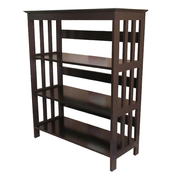 36 in. Espresso 3-Shelf Etagere Bookcase