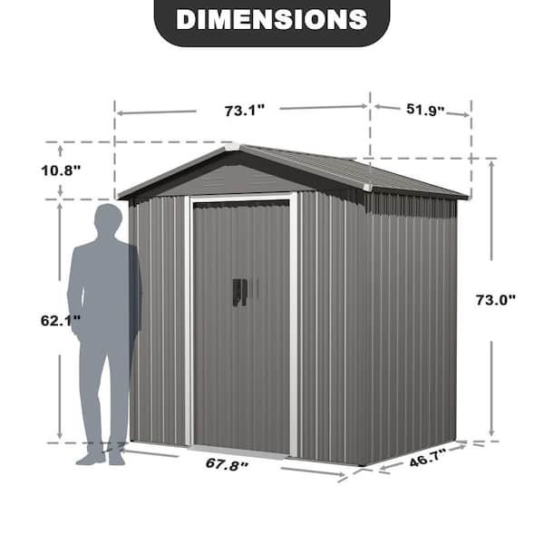 Nuu Garden 6 ft. x 4 ft. Metal Outdoor Backyard Garden Storage