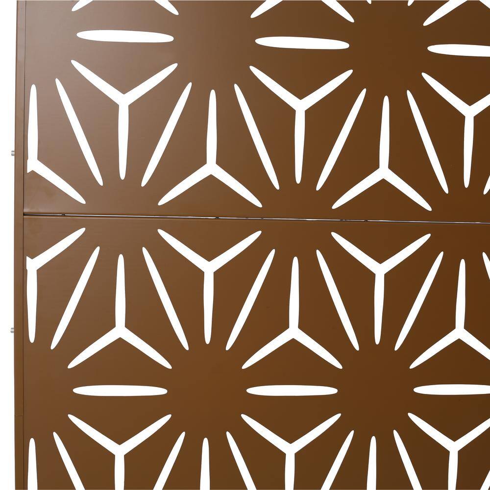 Close-up detail of the geometric pattern design on the privacy screen panels.