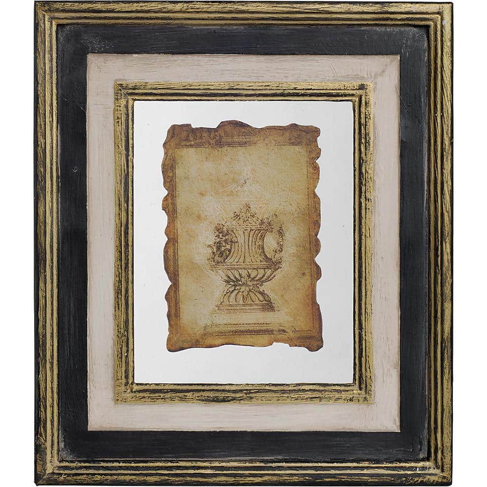 Vintage Framed Antiqued Sculpture Print 15 in. x 13 in.