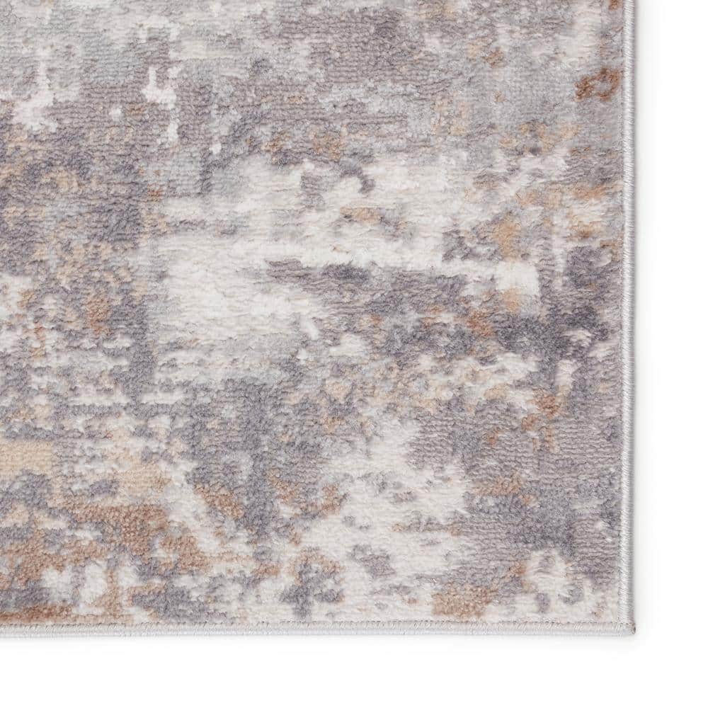 Grotto Treyton Abstract Gray and Tan 8'x10' Washable Area Rug