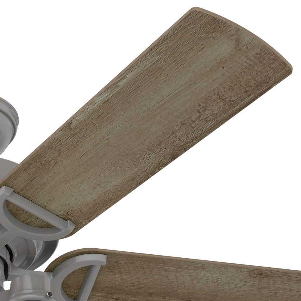 52" Quartz Grey Metal Industrial Ceiling Fan with LED Light