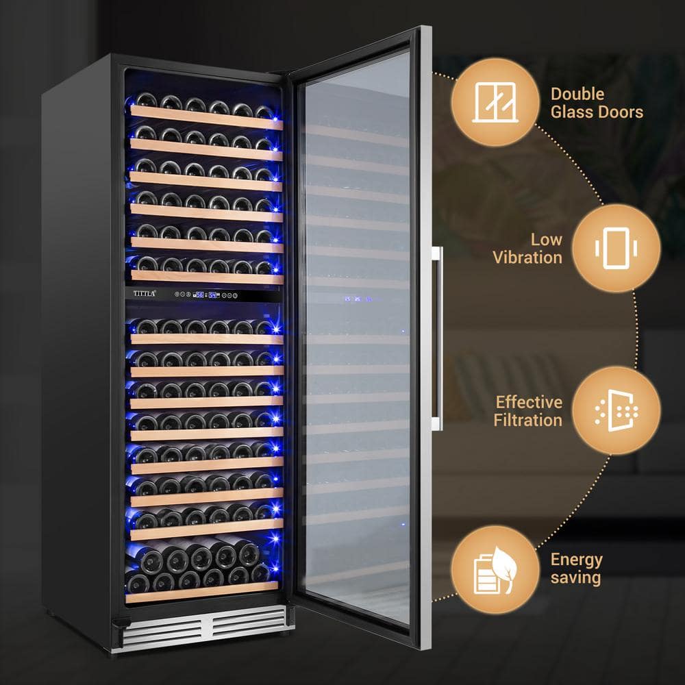 24" Dual Zone Stainless Steel Wine Cooler with Interior Lighting