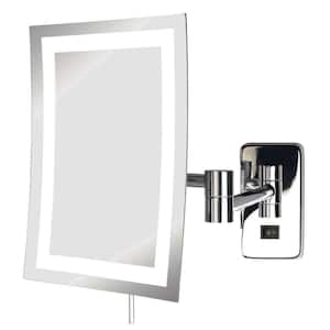 6 in. x 9 in. Frameless LED Lighted Wall Mounted Makeup Mirror in Chrome with 5X Magnification