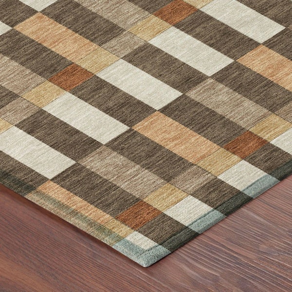 Chantille Machine Washable Indoor/Outdoor Abstract ACN2548 Chocolate 3 ft. x 5 ft. Area Rug