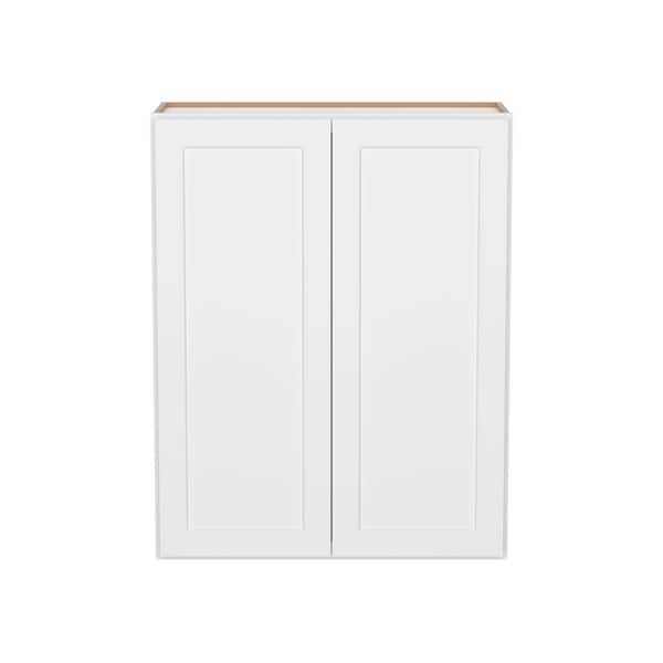 33 in. W 12 in. H 42 in. D Ready to Assemble Plywood Wall Kitchen Cabinet in Painted White with 2-Door 3-Shelves