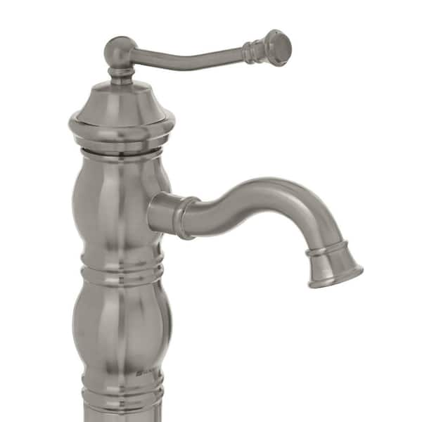 Glacier Bay Lyndhurst Single Hole Single-Handle Vessel Bathroom Faucet In Brushed Nickel-65202W-7004 - The Home Depot