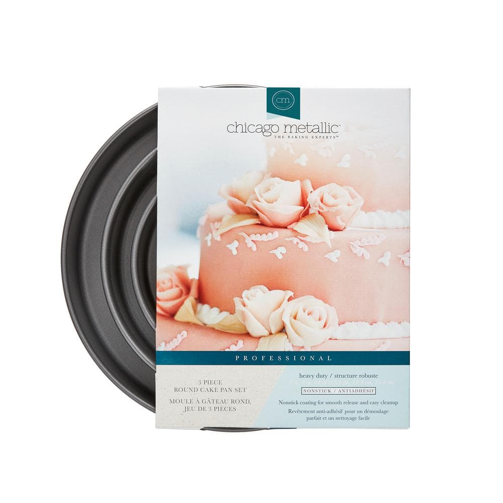 Non-Stick Carbon Steel Round Cake Pan Set, 3-Piece