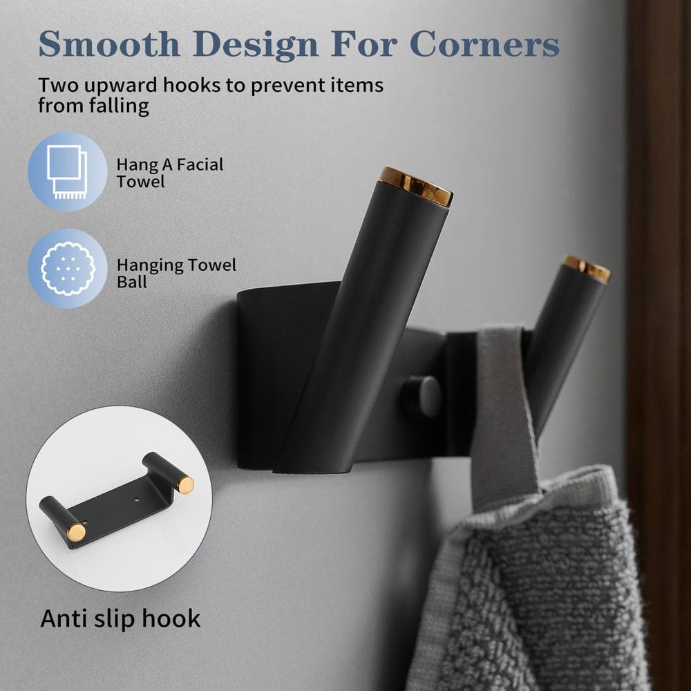 Black Stainless Steel 4-Piece Bath Hardware Set