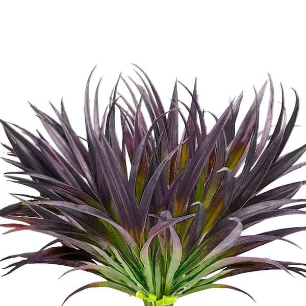 2.95 in. Artificial Green Outdoor UV Resistant Shrub Faux Grass Plants 8-Pack Plastic Tropical Bushes Indoor Outdoor