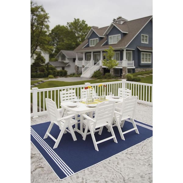 Nautical Mahogany 7-Piece Plastic Outdoor Patio Dining Set