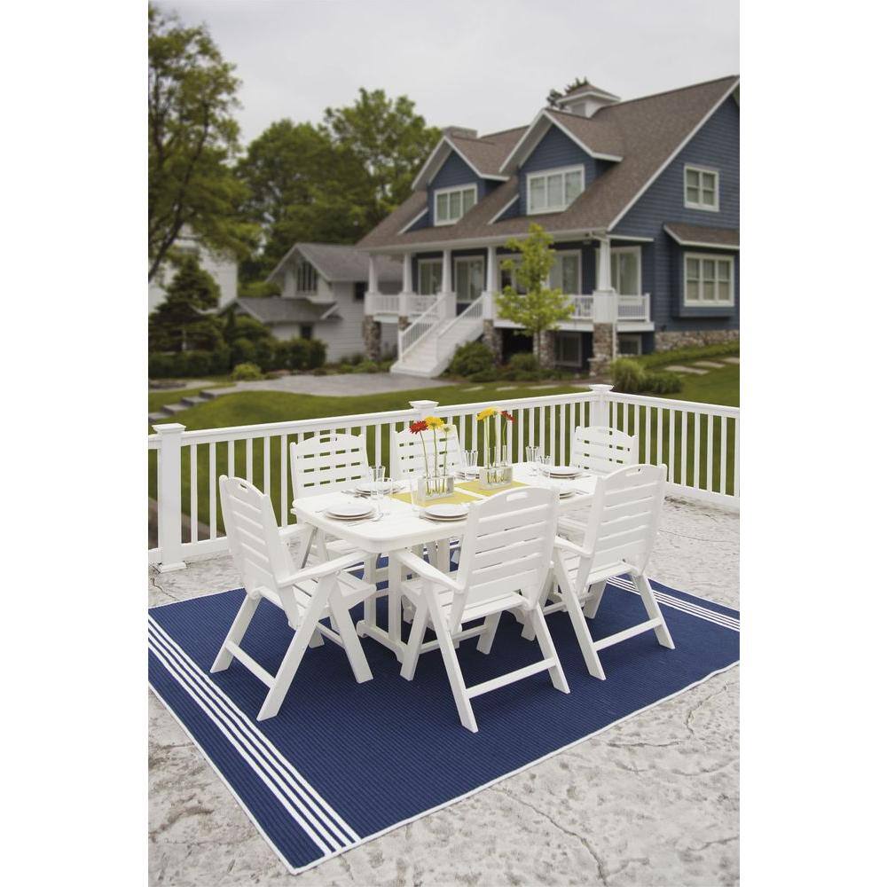 Black Polywood Nautical 72" Outdoor Dining Table