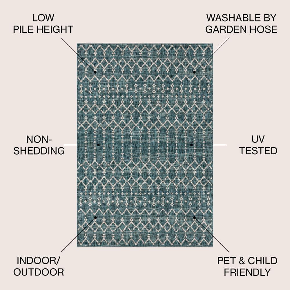 Gray Geometric 8' x 10' Synthetic Flat Woven Rug