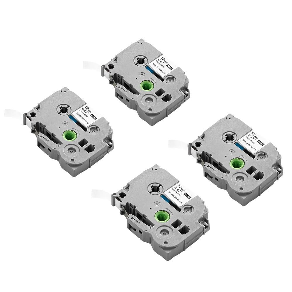 Label Maker Tape 4 Pack, 0.47 in. Black on White, Compatible with Brother P-Touch, Durable 2025 Update price history on PriceWatchPro