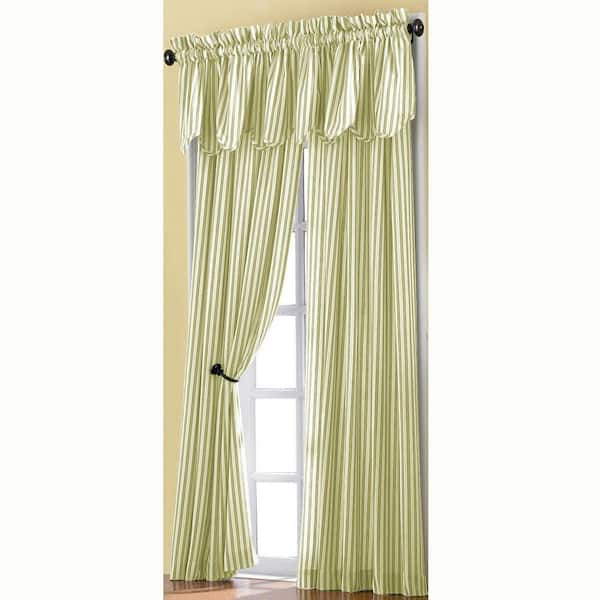Curtainworks Semi-Opaque Sage Country Stripe Cotton Panel - 50 in. W x 63 in. L