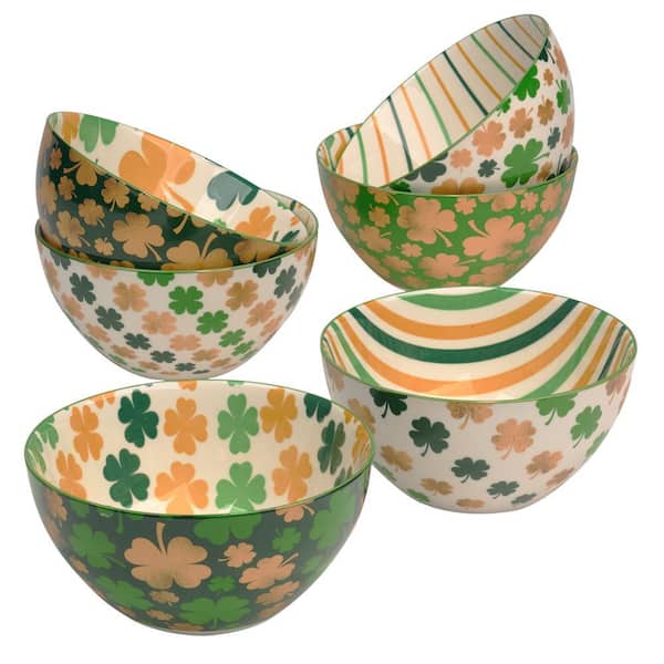 Certified International 16 Fl. Oz. Multi-Colored Porcelain St. Patrick Day Bowls (Set of 6)
