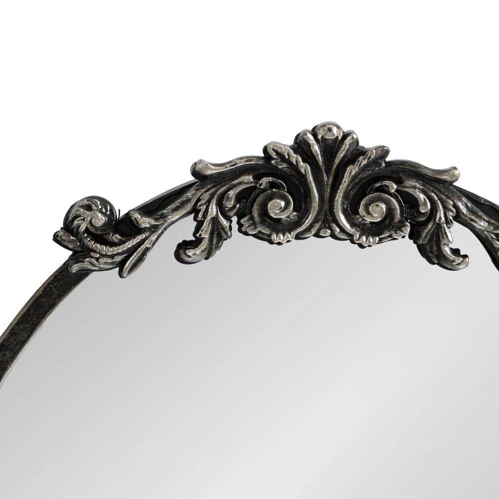 Arendahl 18" x 24" Black Ornate Oval Wall Mirror