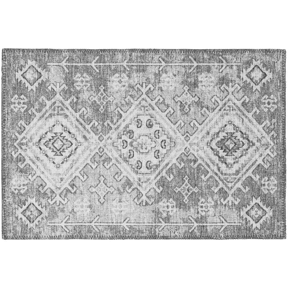 Addison Rugs Bravado Grey 1 ft. 8 in. x 2 ft. 6 in. Geometric Indoor