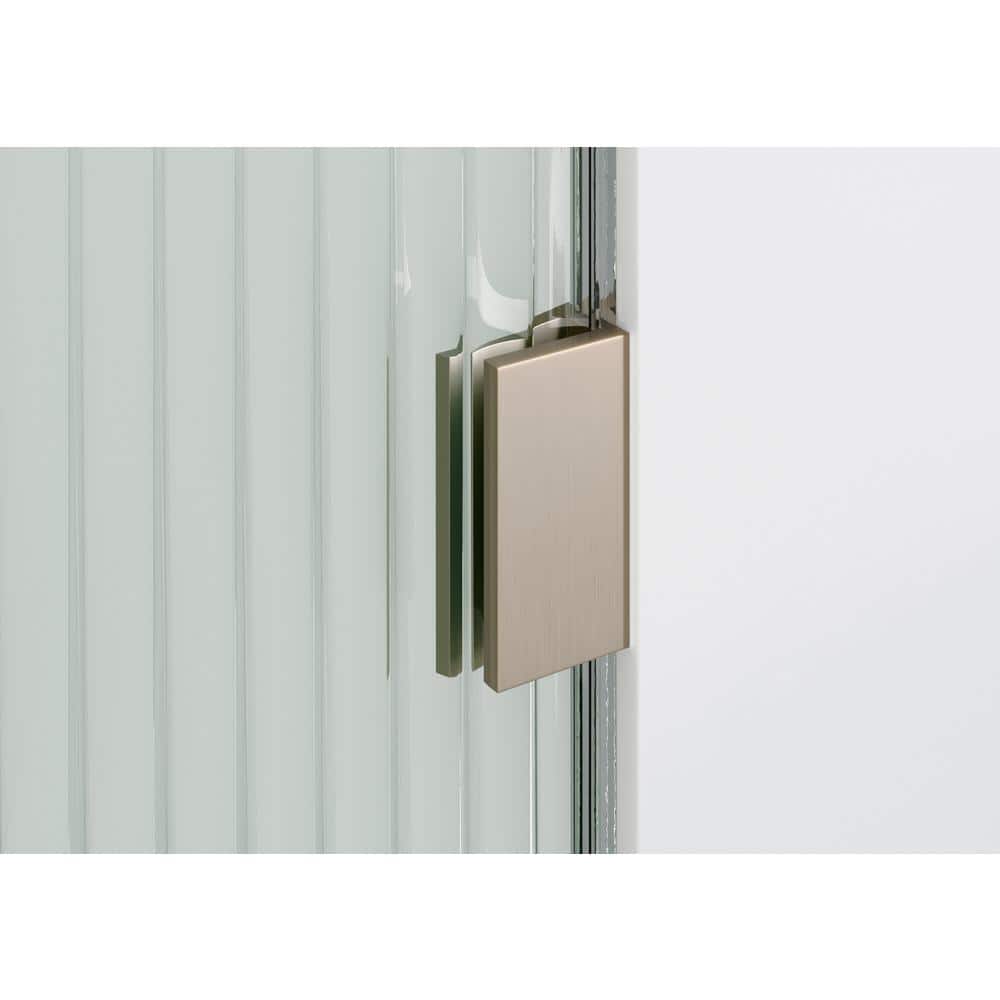 Maven Brushed Bronze Frameless Arched Fluted Glass Shower Panel