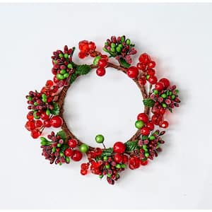 3.5" MIXED RED/GREEN CANDLE RING (Set of 2)