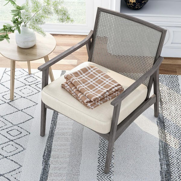 Gray and deals beige accent chair