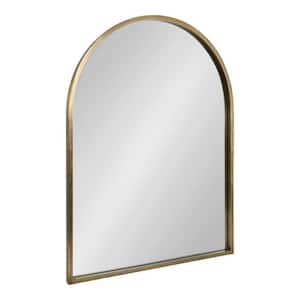 Rowla 24.01 in. W x 31.98 in. H Arch Metal Gold Framed Modern Wall Mirror