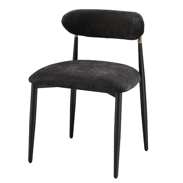Jaramillo Black Fabric and Black Side Chair (Set-2)