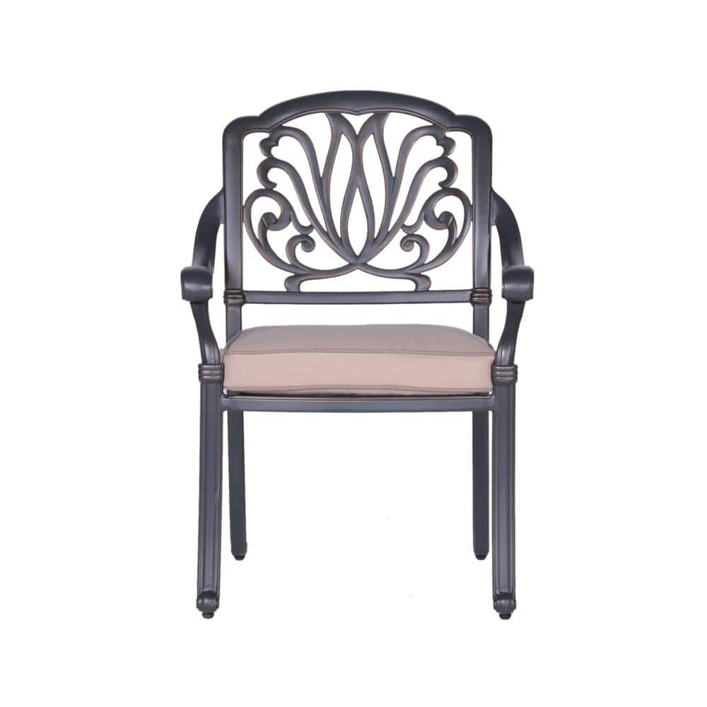 Garden Dessert Night Aluminum Outdoor Patio Dining Chair With Spectrum Sand Cushion (2-Pack) price history on PriceWatchPro