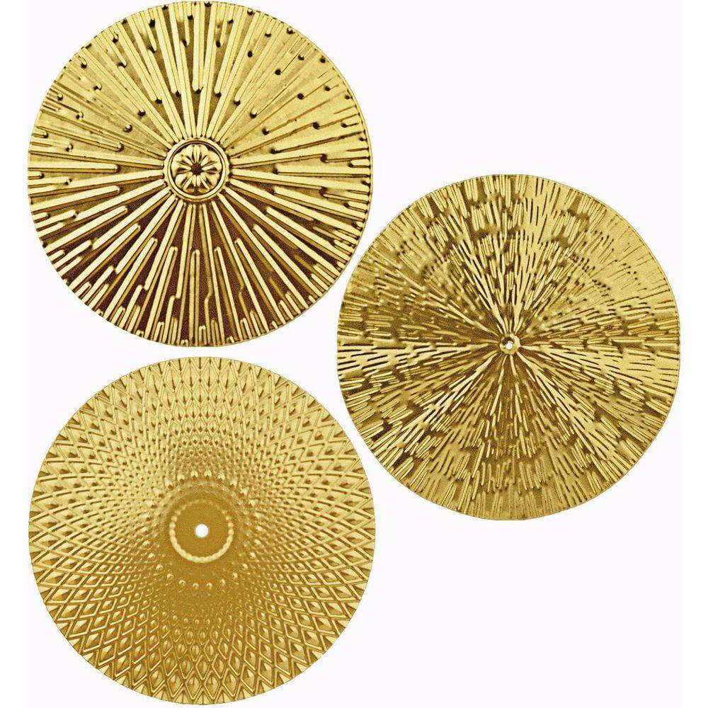 10 in. Gold Wall Sculptures Art Decor Modern Metai Wall Decorations(3-Piece) price history on PriceWatchPro