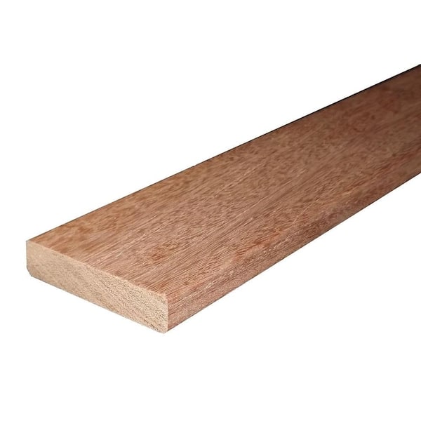 Unbranded 1 in. x 4 in. x 12 ft. Dark Red Meranti Square Edge Decking Board