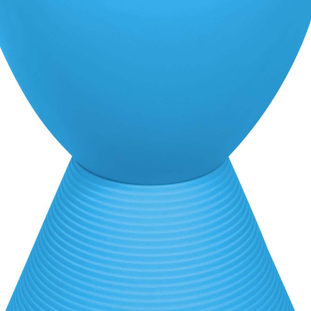 Modern Boyd 12" Round Blue Metal Accent Side Table