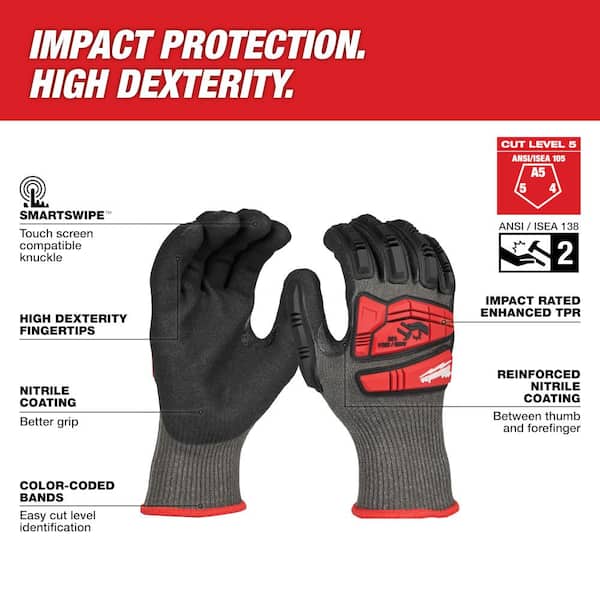 Milwaukee X-Large Black Level 5 Cut Resistant Impact Nitrile Milwaukee X-Large Black Level 5 Cut Resistant Impact Nitrile