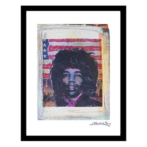VENICE BEACH Collections Jimi Hendrix Vintage by Fairchild Paris 1-Piece Framed Graphic Print Abstract Poster Art Print 18 in. x 14 in.