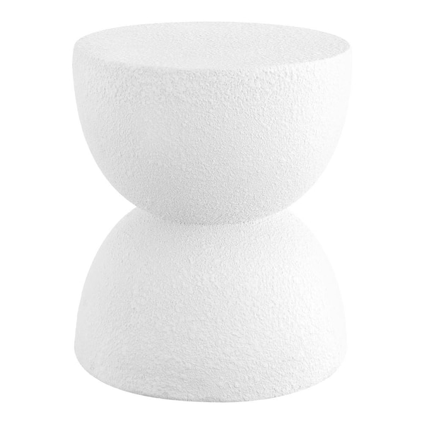 JONATHAN Y Greta 18 in. Mid-Century Modern Drum Accent Table, White