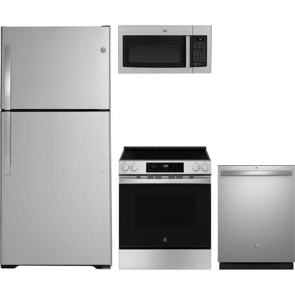 21.9 cu. ft. Top Freezer Refrigerator with 5 Burner Slide-In Range and Dishwasher with Dry Boost