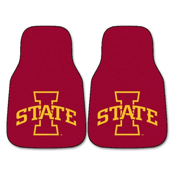 FANMATS Iowa State University 18 in. x 27 in. 2-Piece Carpeted Car Mat Set