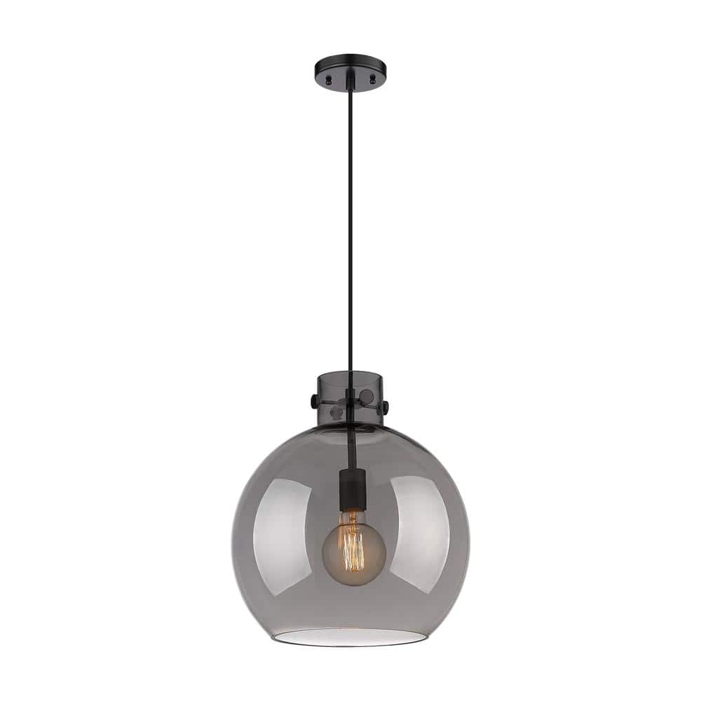 Newton Sphere 100-Watt 1-Light Matte Black Shaded Pendant Light Tinted Glass Shade price history on PriceWatchPro