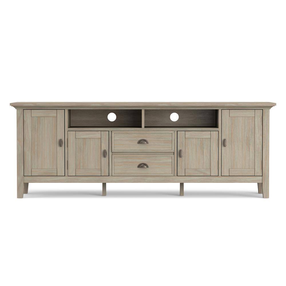 Redmond Distressed Grey Solid Wood 72" TV Media Stand