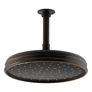 1-Spray Patterns 10.4 in. Ceiling Mount Rain Fixed Shower Head in Oil-Rubbed Bronze