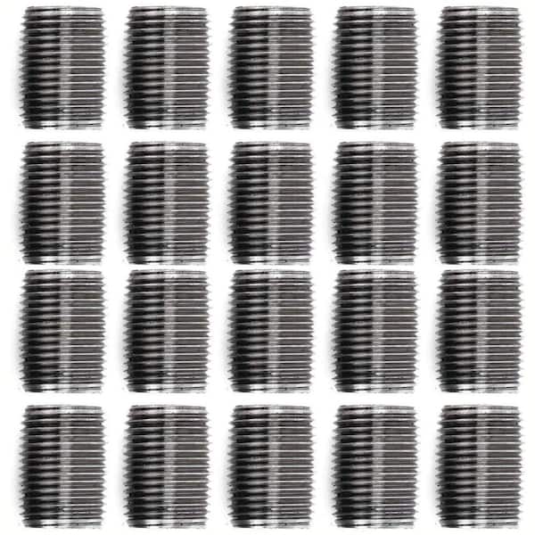 Ironwerks Designs 1/2 in. Close Industrial Black Iron Pipe Nipple (10-Pack)