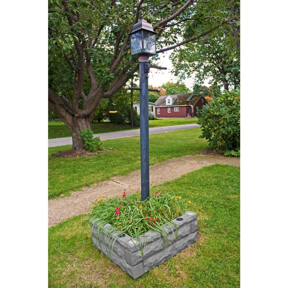 Dark Granite 2-Foot Stone Landscape Border Wall