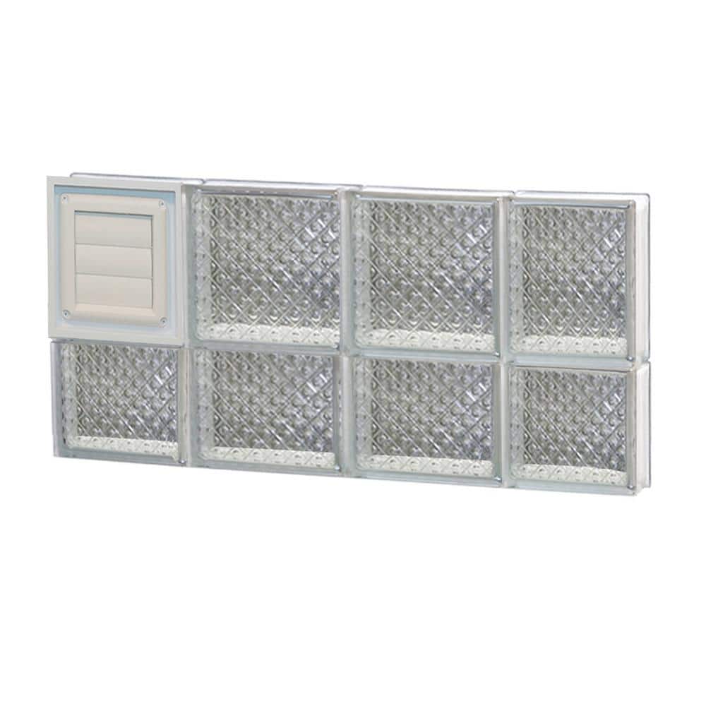 27 in. x 13.5 in. x 3.125 in. Frameless Diamond Pattern Glass Block Window with Dryer Vent price history on PriceWatchPro