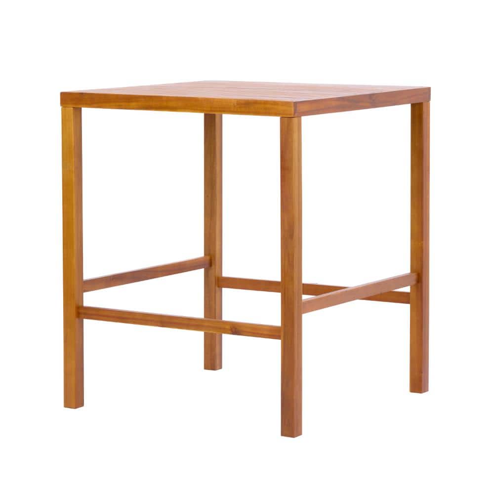 "35.04 in. W x 41.14 in. H 41.14""H Teak Finish Solid Acacia Wood Outdoor Dining Table" price history on PriceWatchPro