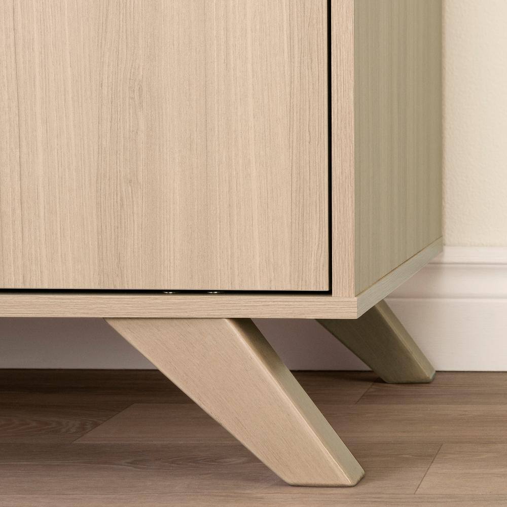 Beige 2-Drawer Lockable Lateral File Cabinet with Open Cubby