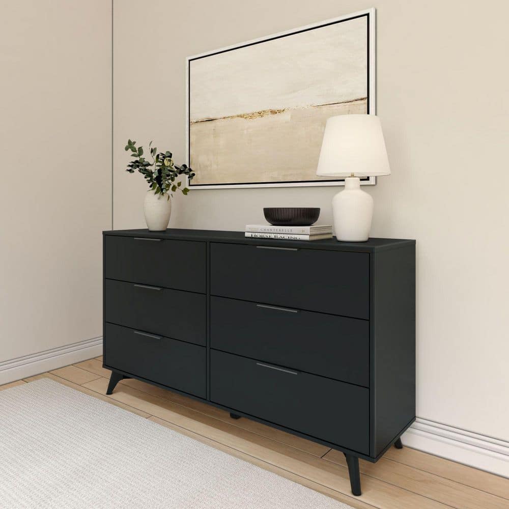 Have a question about PLANK+BEAM Haven Black 6 Drawer 59.5 in. Wide ...